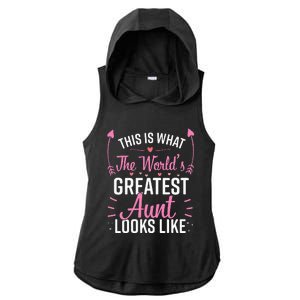 Best Aunt Future Aunt Aunt To Be Auntie Ladies PosiCharge Tri-Blend Wicking Draft Hoodie Tank