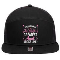 Best Aunt Future Aunt Aunt To Be Auntie 7 Panel Mesh Trucker Snapback Hat