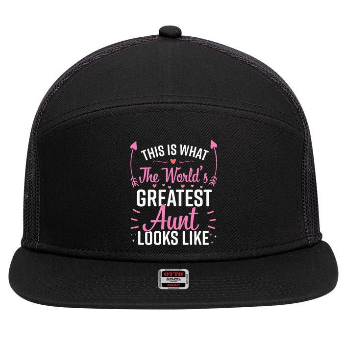 Best Aunt Future Aunt Aunt To Be Auntie 7 Panel Mesh Trucker Snapback Hat