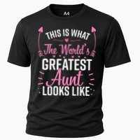 Best Aunt Future Aunt Aunt To Be Auntie Cooling Performance Crew T-Shirt
