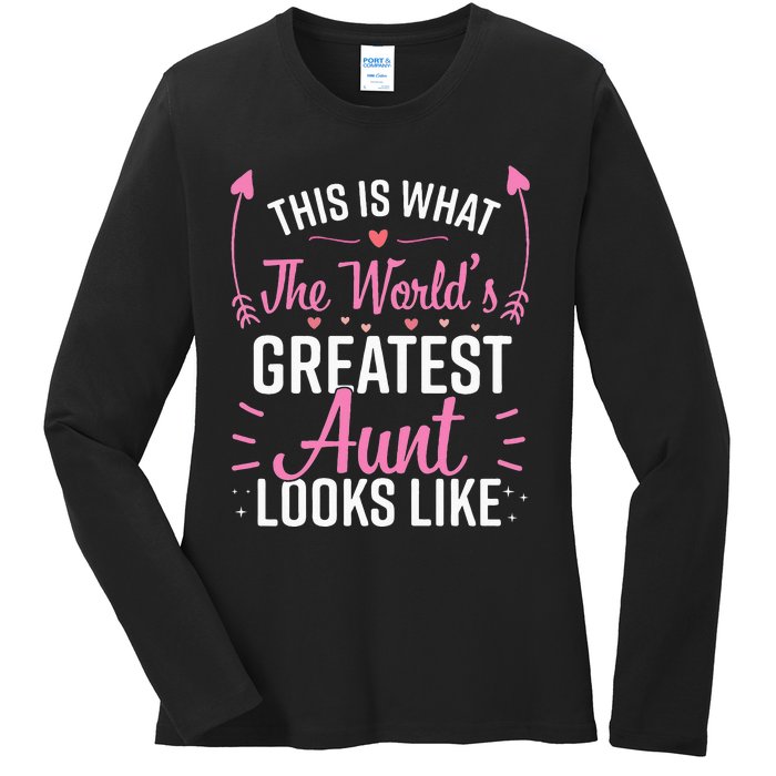 Best Aunt Future Aunt Aunt To Be Auntie Ladies Long Sleeve Shirt