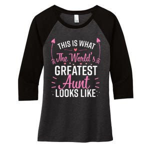 Best Aunt Future Aunt Aunt To Be Auntie Women's Tri-Blend 3/4-Sleeve Raglan Shirt