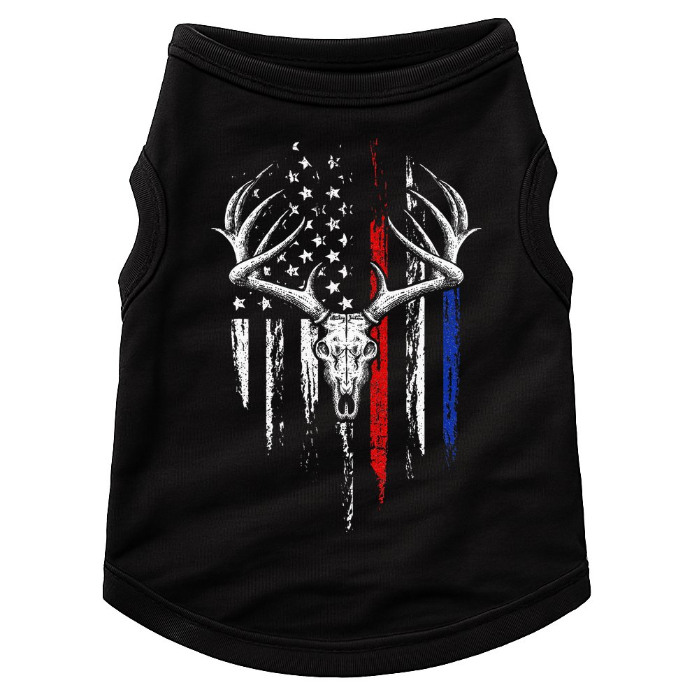 Bowhunting American Flag USA Bow Whitetail Deer Hunter Gift Doggie Tank