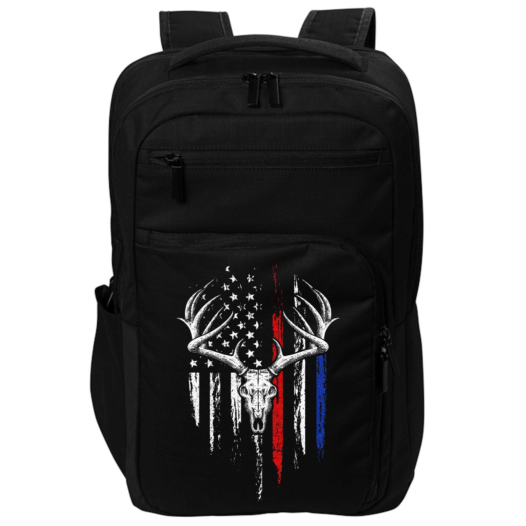 Bowhunting American Flag USA Bow Whitetail Deer Hunter Gift Impact Tech Backpack