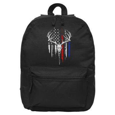 Bowhunting American Flag USA Bow Whitetail Deer Hunter Gift 16 in Basic Backpack