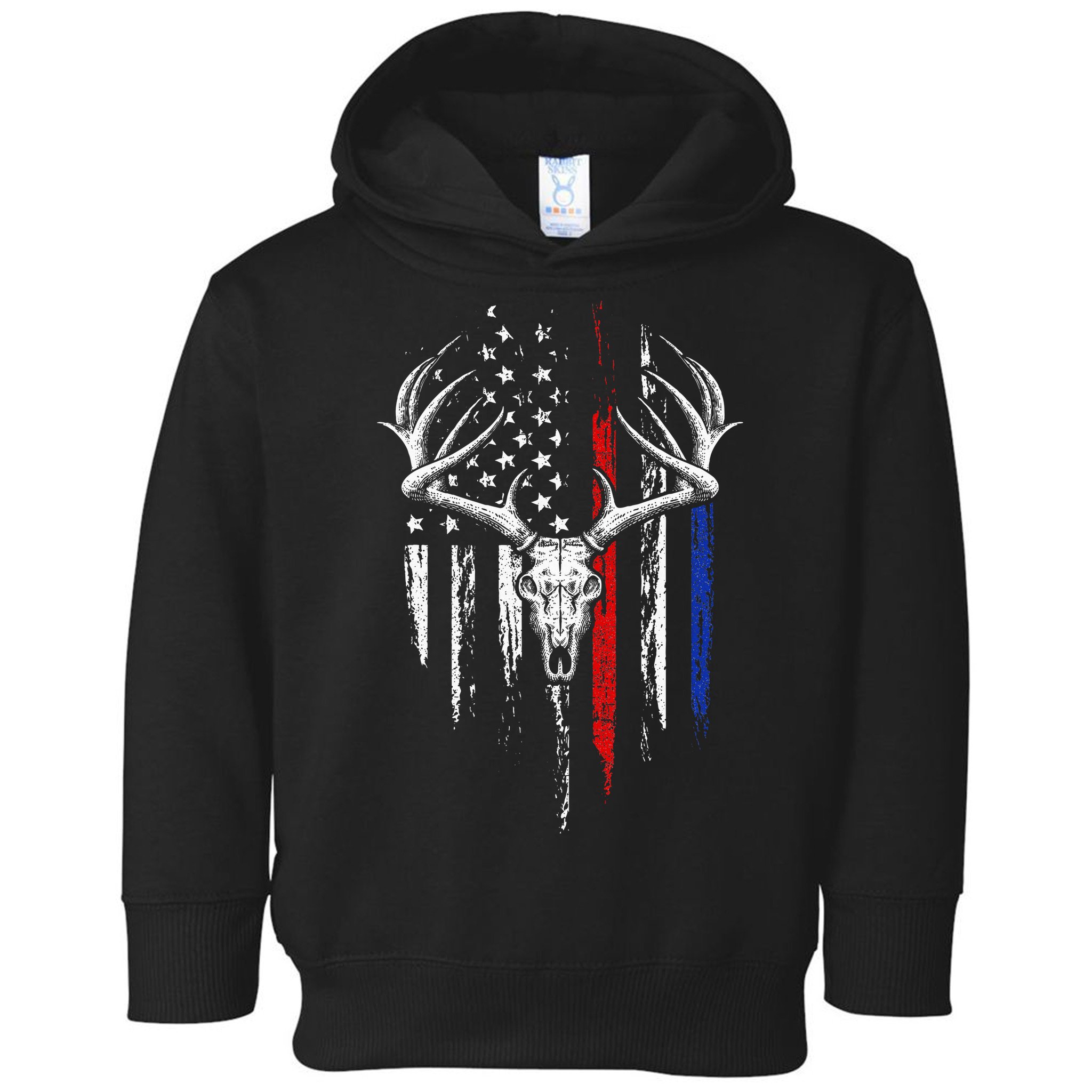 Bowhunting American Flag USA Bow Whitetail Deer Hunter Gift Toddler Hoodie