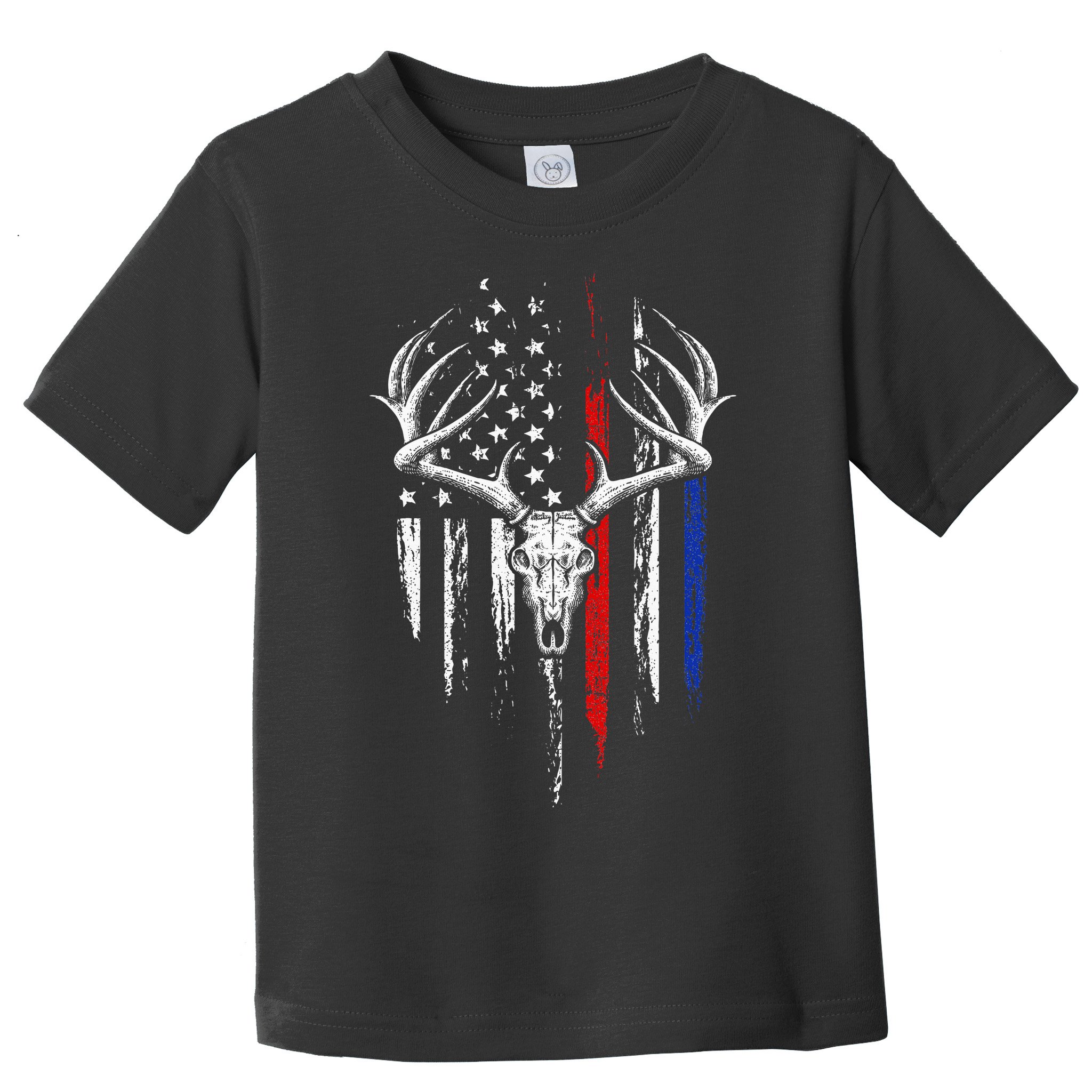 Bowhunting American Flag USA Bow Whitetail Deer Hunter Gift Toddler T-Shirt