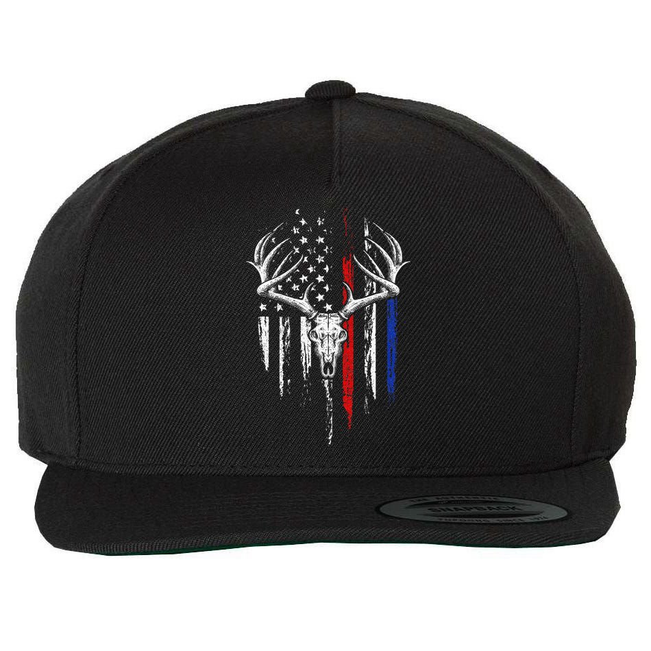 Bowhunting American Flag USA Bow Whitetail Deer Hunter Gift Wool Snapback Cap