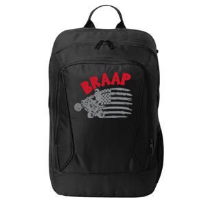 Braap American Flag Distressed Quad Four Wheeler Bike Rider City Backpack