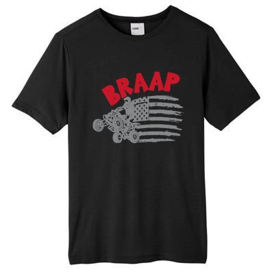 Braap American Flag Distressed Quad Four Wheeler Bike Rider Tall Fusion ChromaSoft Performance T-Shirt