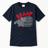 Braap American Flag Distressed Quad Four Wheeler Bike Rider Tall T-Shirt