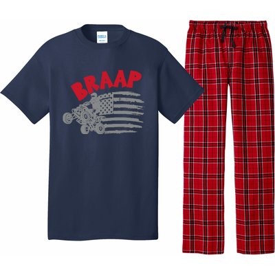 Braap American Flag Distressed Quad Four Wheeler Bike Rider Pajama Set