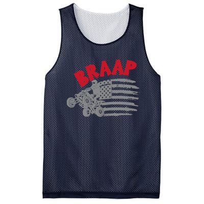 Braap American Flag Distressed Quad Four Wheeler Bike Rider Mesh Reversible Basketball Jersey Tank