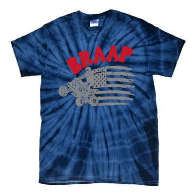 Braap American Flag Distressed Quad Four Wheeler Bike Rider Tie-Dye T-Shirt