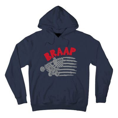 Braap American Flag Distressed Quad Four Wheeler Bike Rider Tall Hoodie