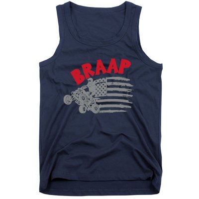 Braap American Flag Distressed Quad Four Wheeler Bike Rider Tank Top