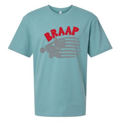 Braap American Flag Distressed Quad Four Wheeler Bike Rider Sueded Cloud Jersey T-Shirt