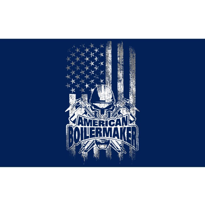 Boilermaker American Flag Skull And Tools Bumper Sticker