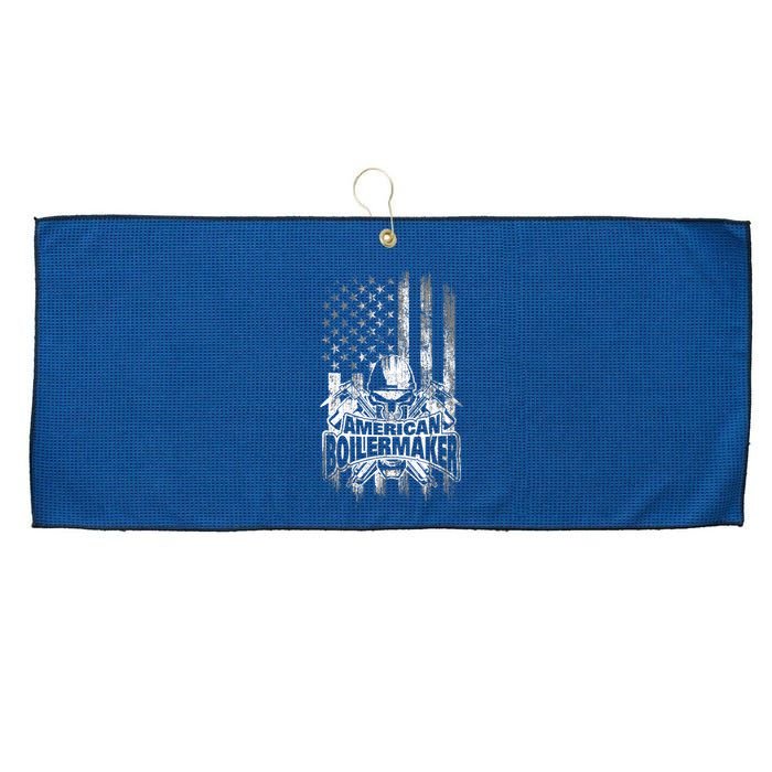 Boilermaker American Flag Skull And Tools Large Microfiber Waffle Golf Towel