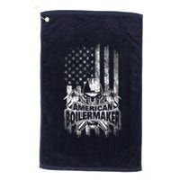 Boilermaker American Flag Skull And Tools Platinum Collection Golf Towel