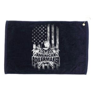 Boilermaker American Flag Skull And Tools Grommeted Golf Towel