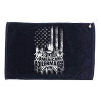 Boilermaker American Flag Skull And Tools Grommeted Golf Towel