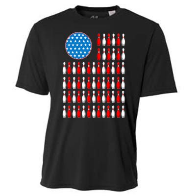 Bowling American Flag Cooling Performance Crew T-Shirt