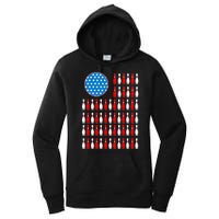 Bowling American Flag Women's Pullover Hoodie