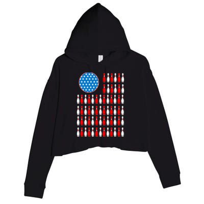 Bowling American Flag Crop Fleece Hoodie