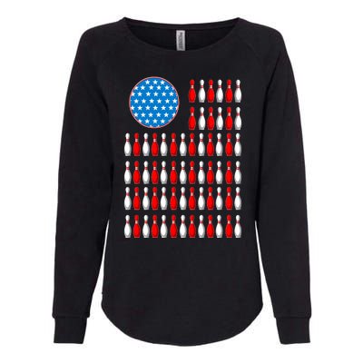 Bowling American Flag Womens California Wash Sweatshirt