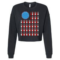 Bowling American Flag Cropped Pullover Crew