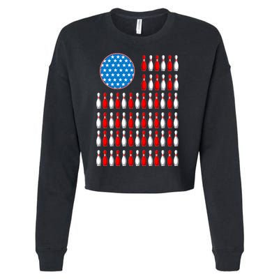 Bowling American Flag Cropped Pullover Crew