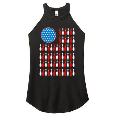 Bowling American Flag Women's Perfect Tri Rocker Tank