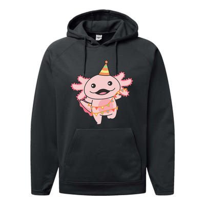 Birthday Axolotl For A Birthday Axolotl Performance Fleece Hoodie