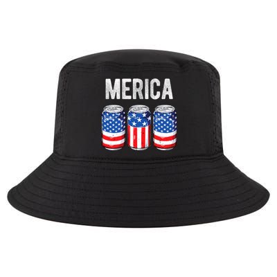 Beer American Flag 4th Of July Merica Usa Drinking Cool Comfort Performance Bucket Hat