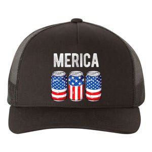 Beer American Flag 4th Of July Merica Usa Drinking Yupoong Adult 5-Panel Trucker Hat