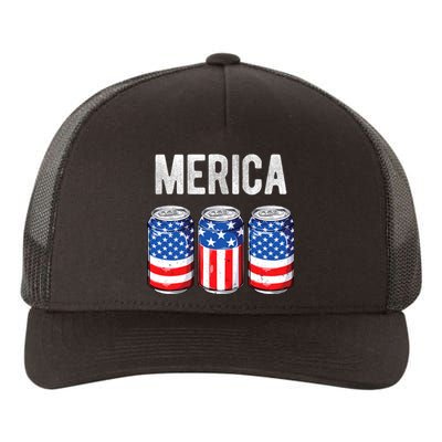 Beer American Flag 4th Of July Merica Usa Drinking Yupoong Adult 5-Panel Trucker Hat