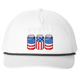 Beer American Flag 4th Of July Merica Usa Drinking Snapback Five-Panel Rope Hat