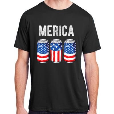 Beer American Flag 4th Of July Merica Usa Drinking Adult ChromaSoft Performance T-Shirt