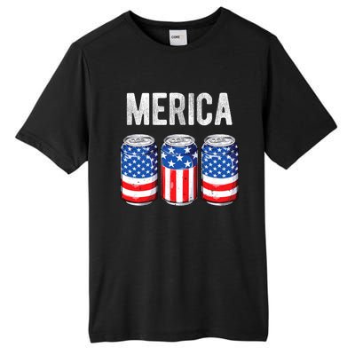 Beer American Flag 4th Of July Merica Usa Drinking Tall Fusion ChromaSoft Performance T-Shirt