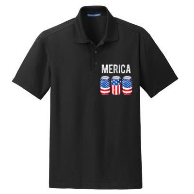 Beer American Flag 4th Of July Merica Usa Drinking Dry Zone Grid Polo