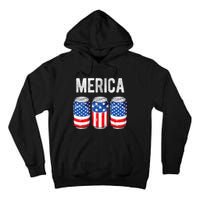 Beer American Flag 4th Of July Merica Usa Drinking Tall Hoodie