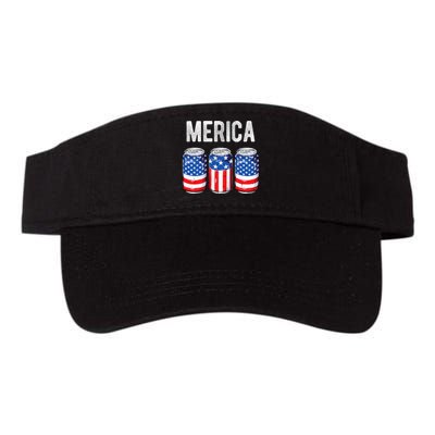 Beer American Flag 4th Of July Merica Usa Drinking Valucap Bio-Washed Visor