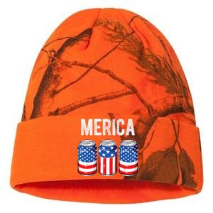 Beer American Flag 4th Of July Merica Usa Drinking Kati Licensed 12" Camo Beanie