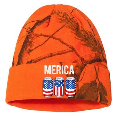 Beer American Flag 4th Of July Merica Usa Drinking Kati Licensed 12" Camo Beanie