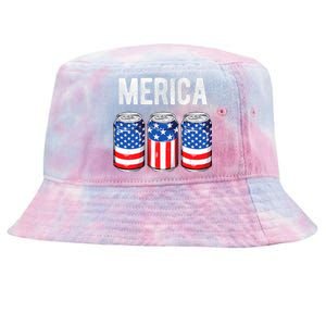 Beer American Flag 4th Of July Merica Usa Drinking Tie-Dyed Bucket Hat