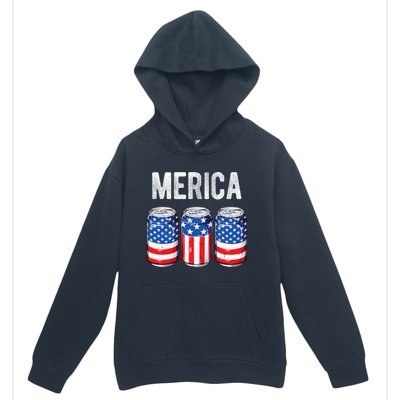 Beer American Flag 4th Of July Merica Usa Drinking Urban Pullover Hoodie