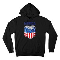 Beer American Flag 4th Of July Merica Usa Drinking Hoodie