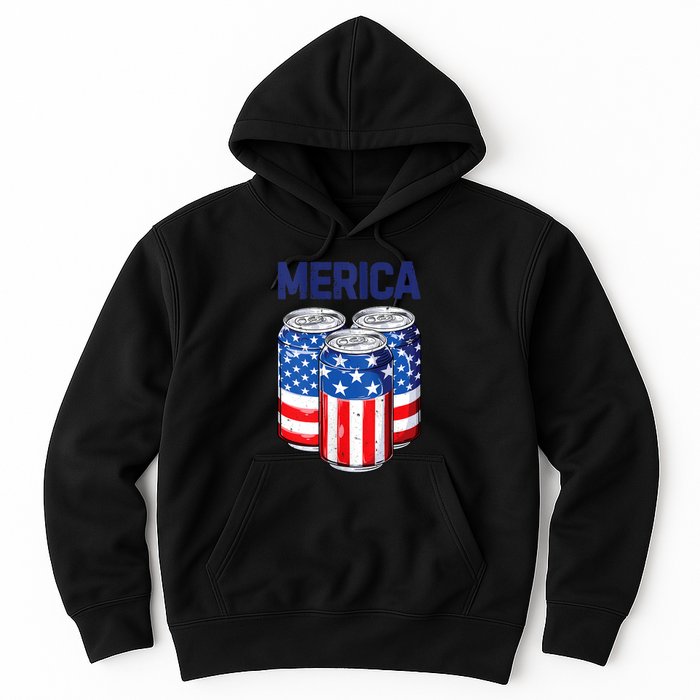 Beer American Flag 4th Of July Merica Usa Drinking Hoodie