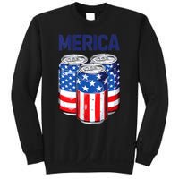 Beer American Flag 4th Of July Merica Usa Drinking Sweatshirt